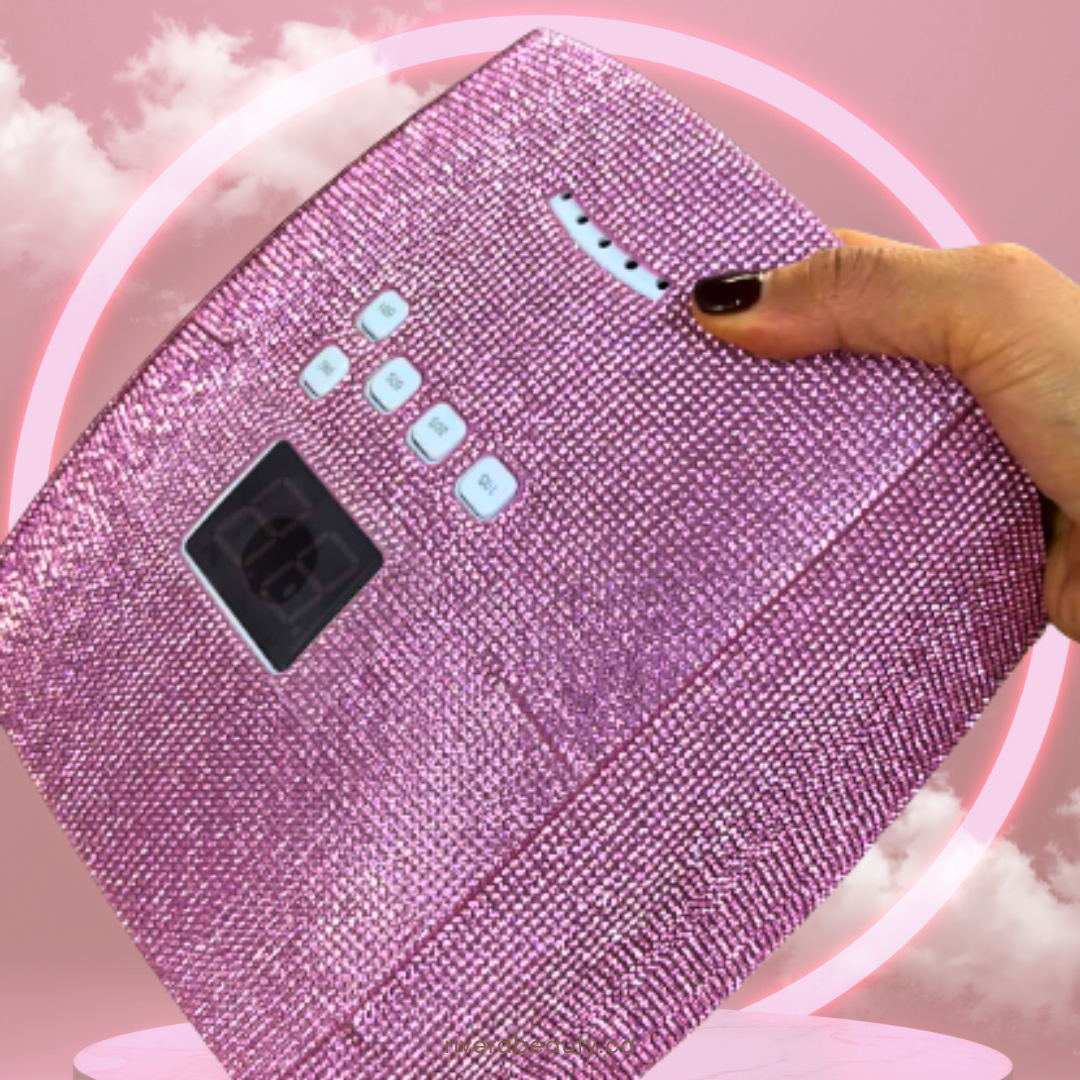 UV.LED CURING LAMP - GOLDEN & PINK CRYSTALS RECHARGEABLE