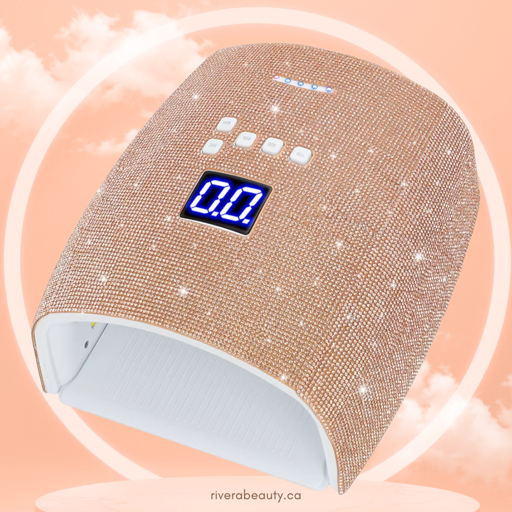 UV.LED CURING LAMP - GOLDEN & PINK CRYSTALS RECHARGEABLE