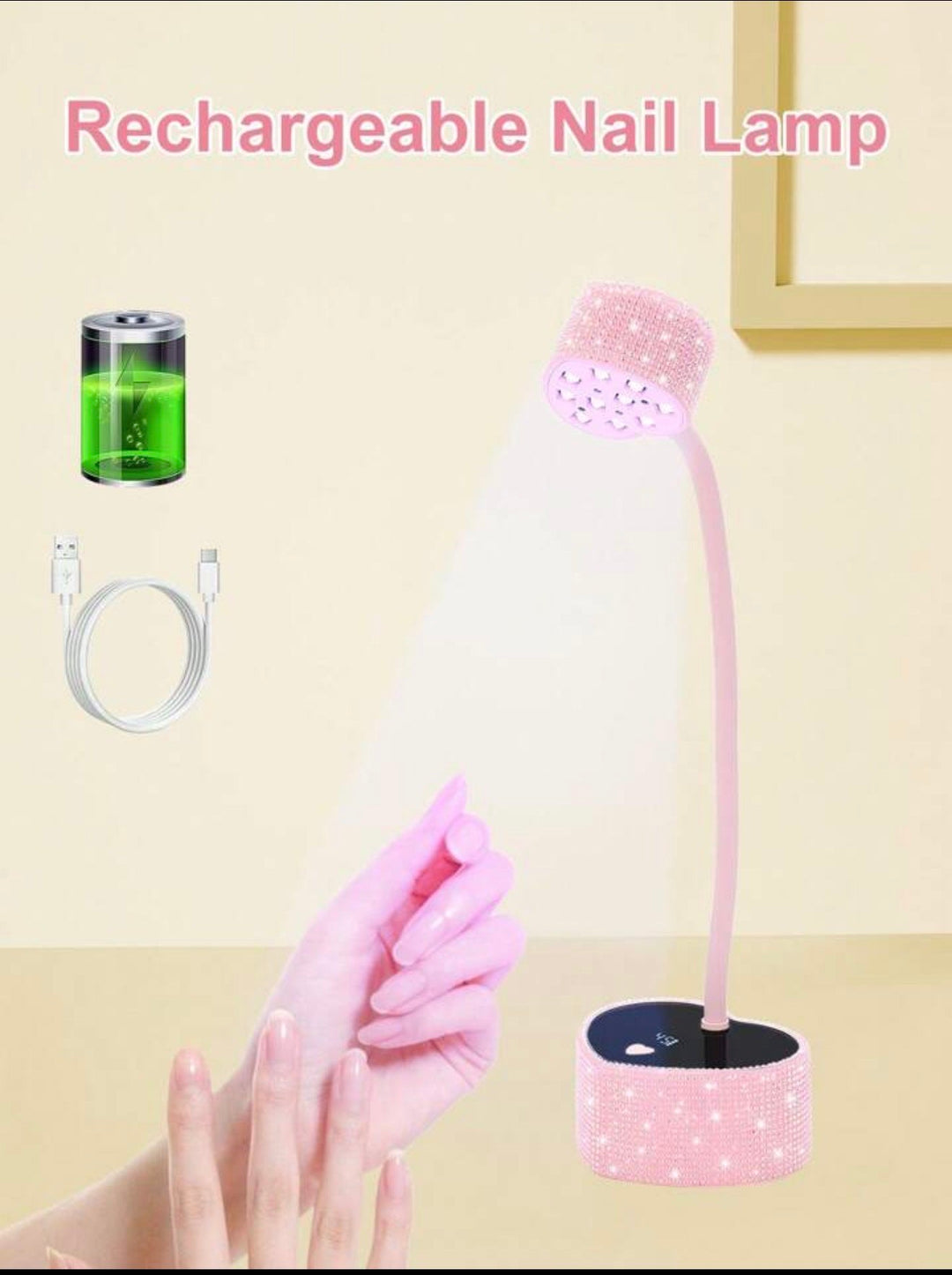 Heart-Shaped Full Diamond Stick Led Lamp / Lampe Led