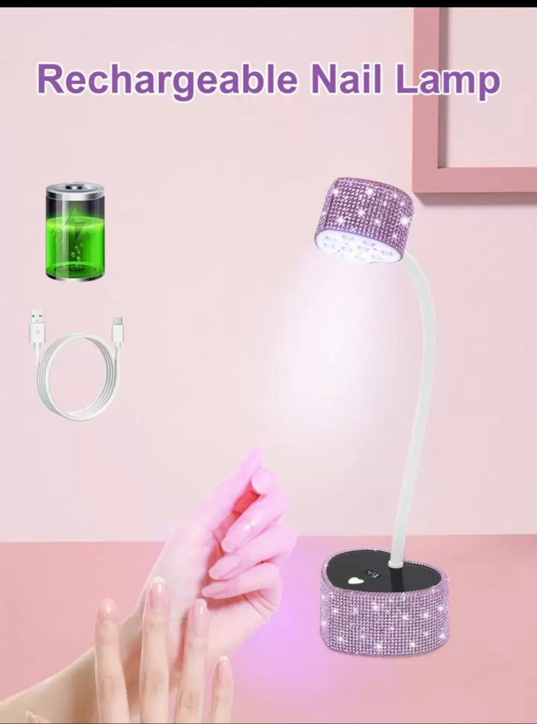 Heart-Shaped Full Diamond Stick Led Lamp / Lampe Led